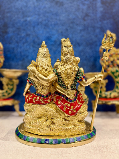 Brassaura® Brass Shiva Family Statue | Height 10 Inches