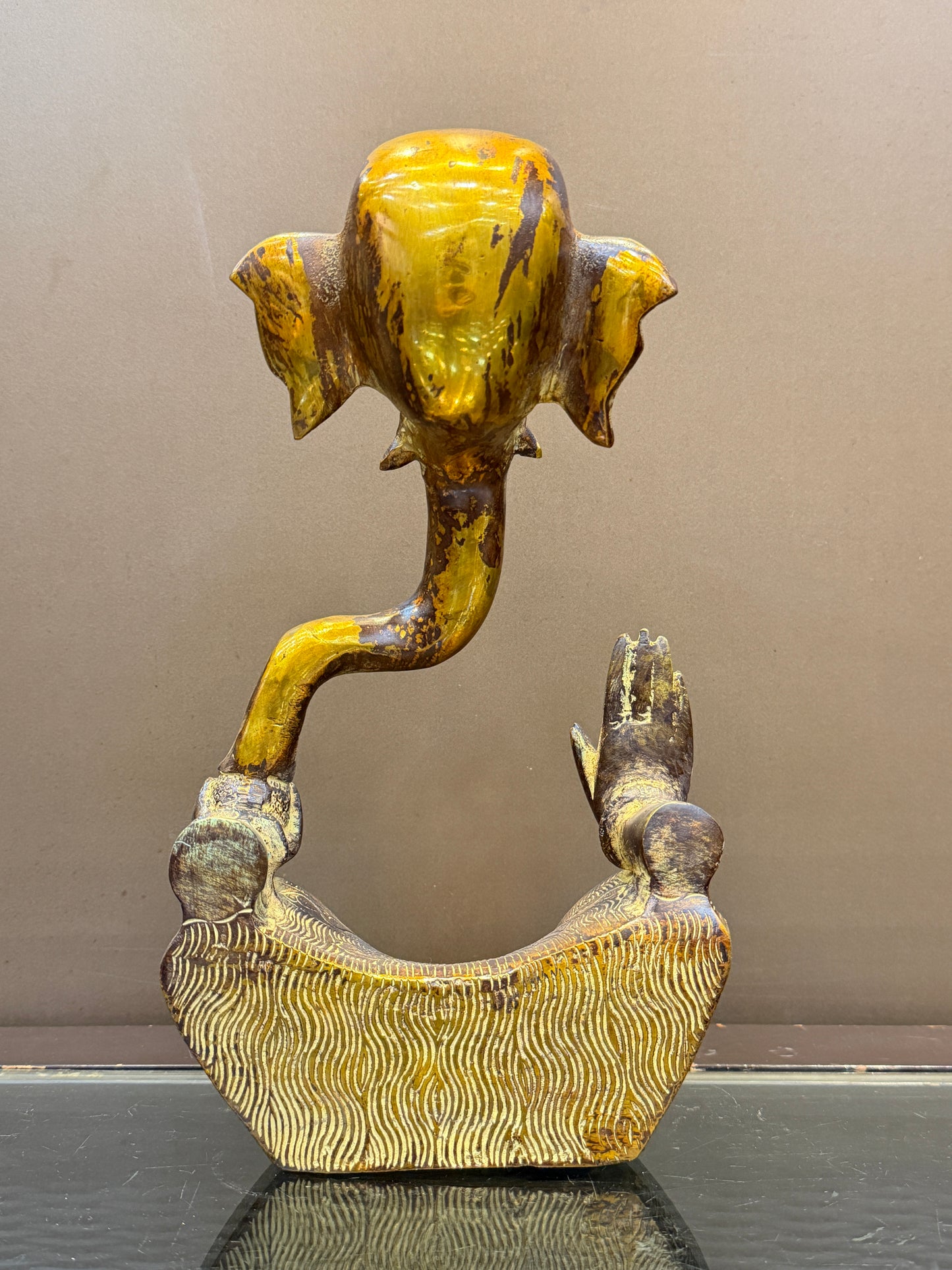 Brassaura® Brass Modern Ganesh Statue | Height 14 Inches