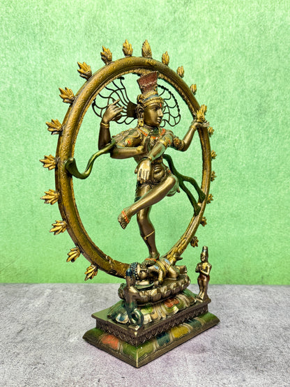Brassaura™ Resin Natraj Statue – Height 10 Inches & Weight 0.610 Kgs | Artistic Dance Form of Lord Shiva for Temple Décor