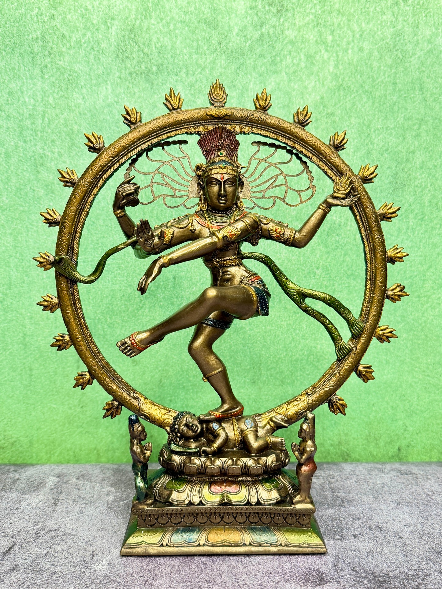 Brassaura™ Resin Natraj Statue – Height 10 Inches & Weight 0.610 Kgs | Artistic Dance Form of Lord Shiva for Temple Décor