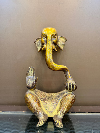 Brassaura® Brass Modern Ganesh Statue | Height 14 Inches