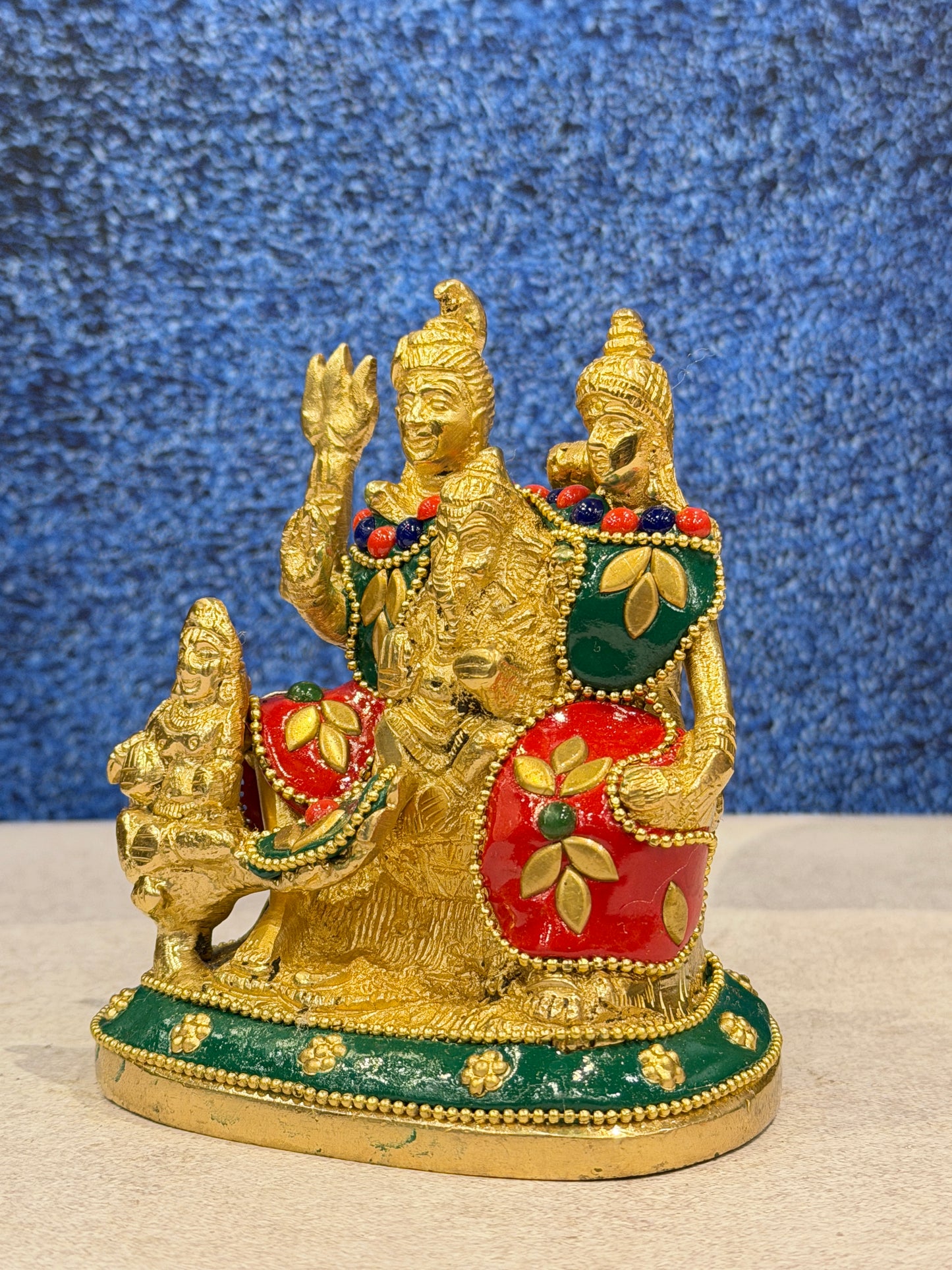 Brassaura® Brass Shiva Family Statue | Height 6 Inches