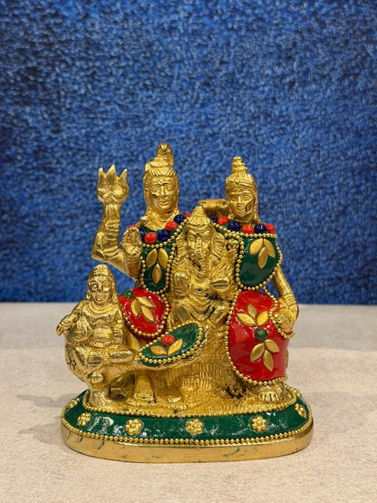 Brassaura® Brass Shiva Family Statue | Height 6 Inches