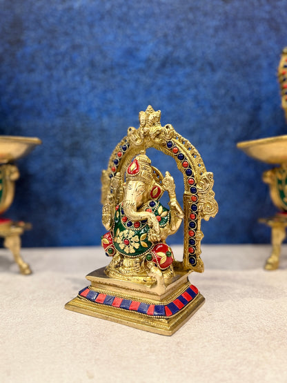 Brassaura® Brass Ganesha Statue | Height 7 Inches