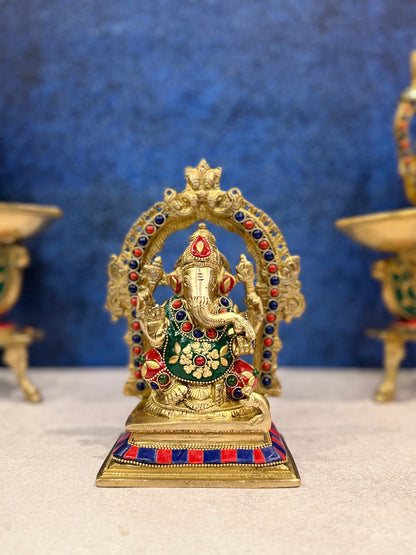 Brassaura® Brass Ganesha Statue | Height 7 Inches