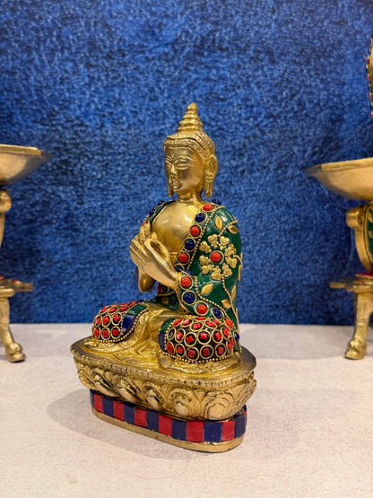 Brassaura® Brass Buddha Statue | Height 7 Inches