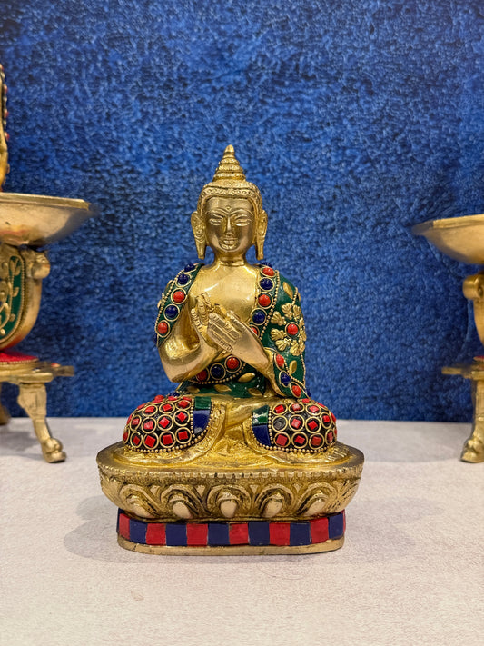 Brassaura® Brass Buddha Statue | Height 7 Inches