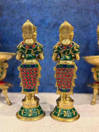 Brassaura® Brass Deep Lakshmi Pair | Height 9 Inches