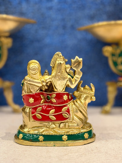 Brassaura® Brass Shiva Family Statue | Height 5 Inches