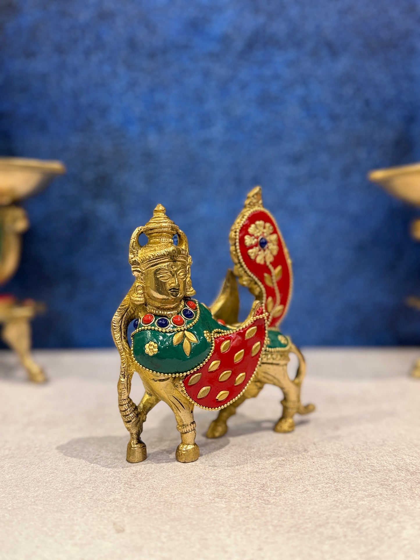 Brassaura® Brass Kamdhenu Nandi Statue | Height 5 Inches