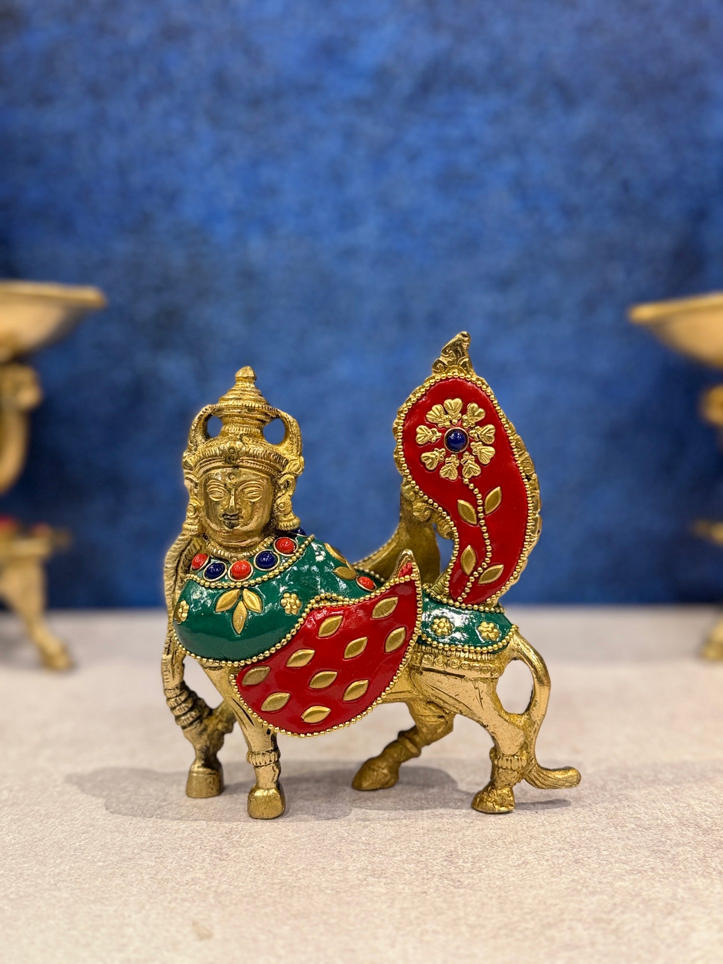 Brassaura® Brass Kamdhenu Nandi Statue | Height 5 Inches