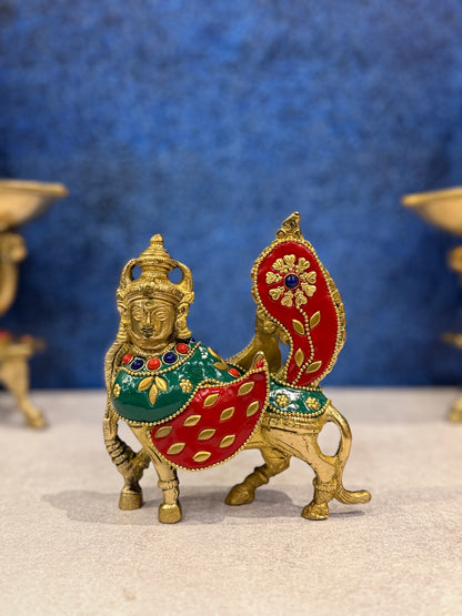 Brassaura® Brass Kamdhenu Nandi Statue | Height 5 Inches
