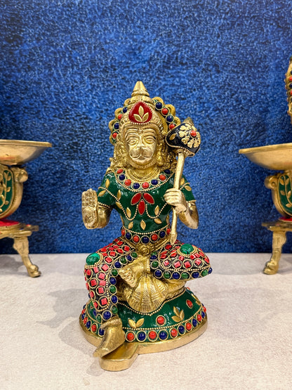ब्रासोरा® वृंदावन वेणुगोपाल कृष्ण पीतल की प्रतिमा मोर के साथ | एंटीक नीला और सुनहरा रंग | ऊँचाई 20 इंच