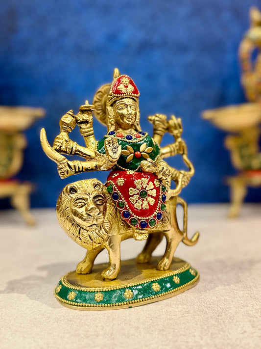 Brassaura® Brass Maa Durga Statue | Height 7 Inches