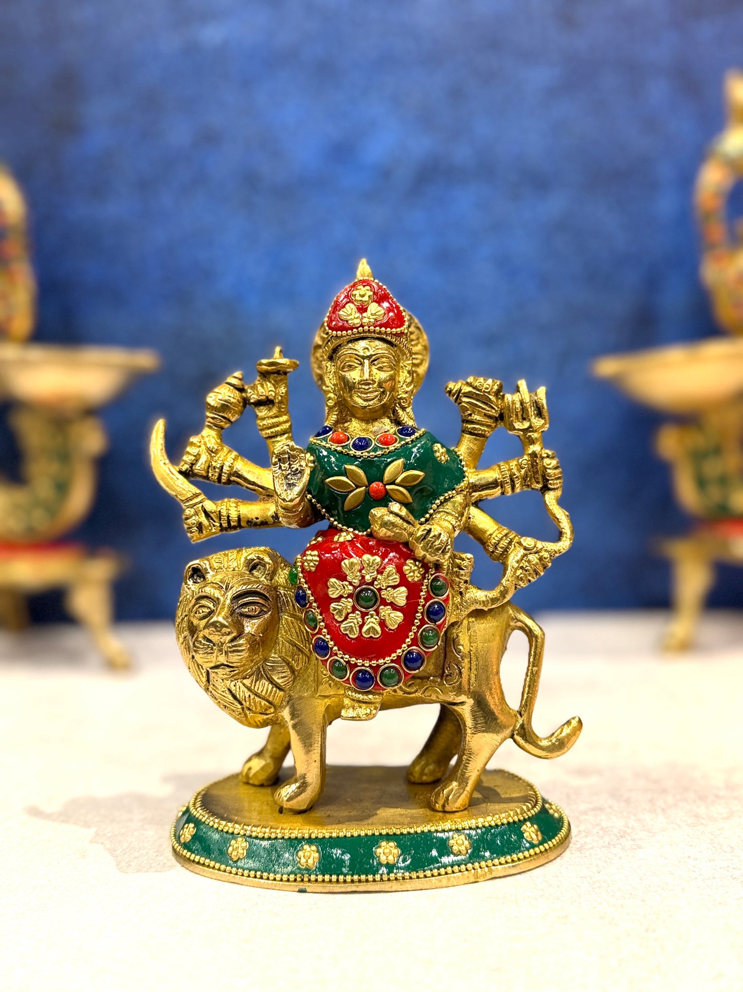 Brassaura® Brass Maa Durga Statue | Height 7 Inches