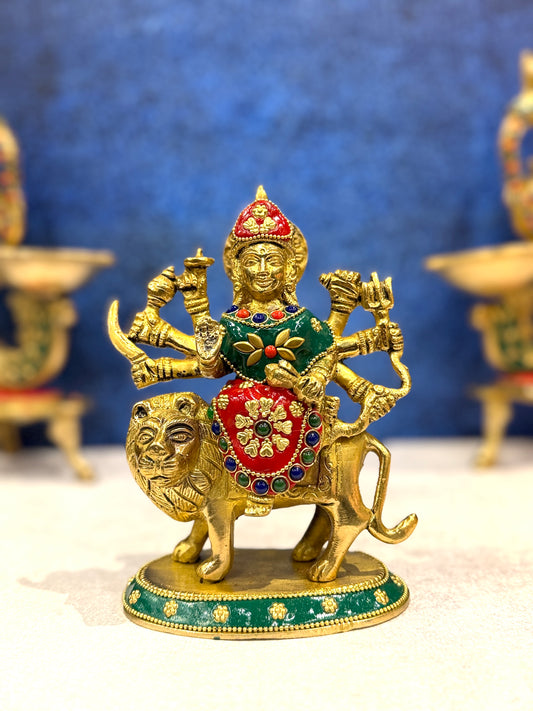 Brassaura® Brass Maa Durga Statue | Height 7 Inches