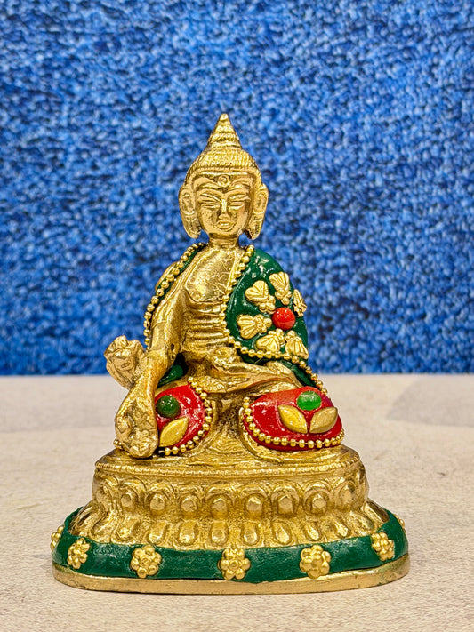 Brassaura® Brass Buddha Statue | Height 4 Inches