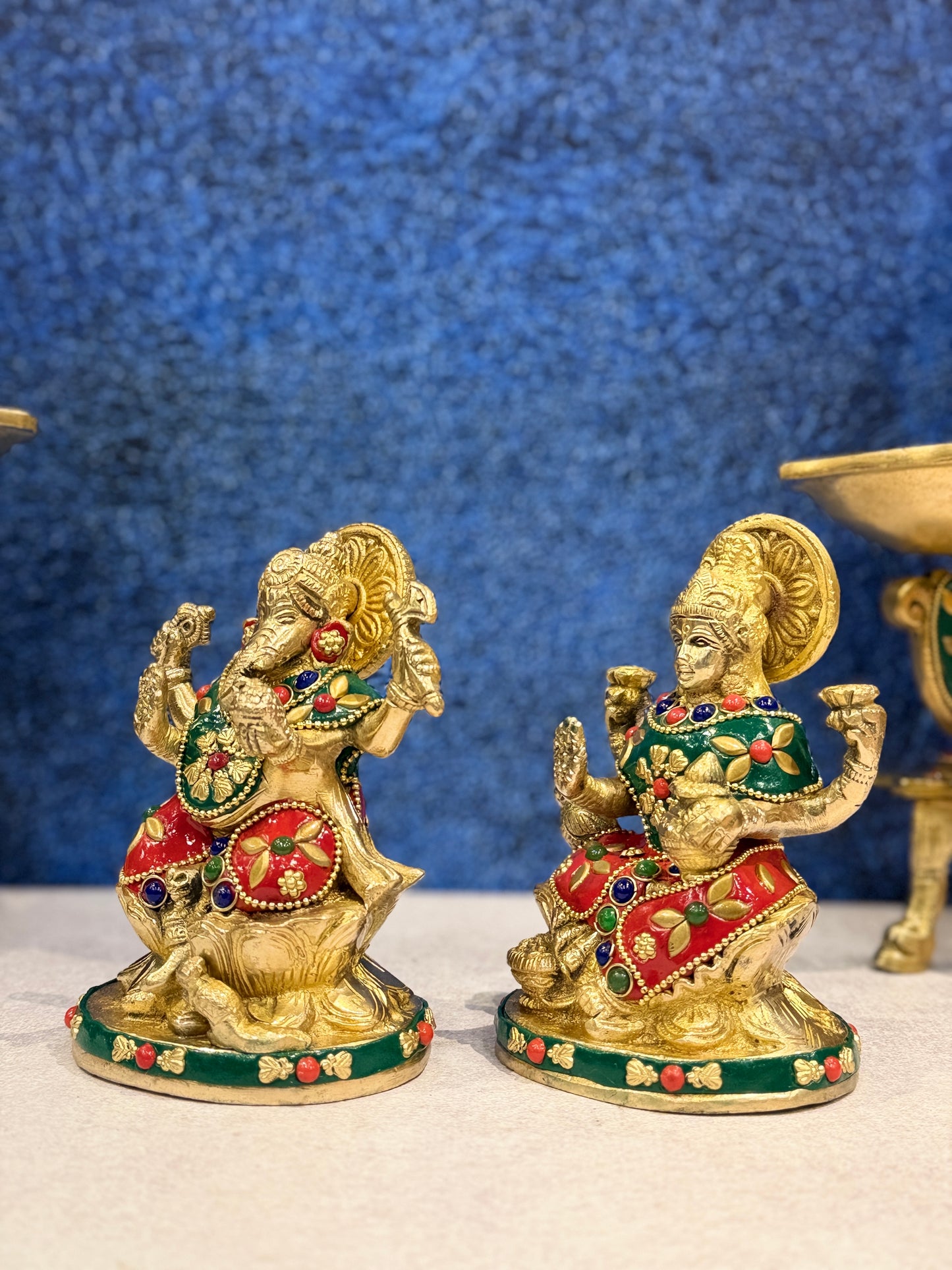 Brassaura® Brass Laxmi Ganesh Statue | Height 5 Inches