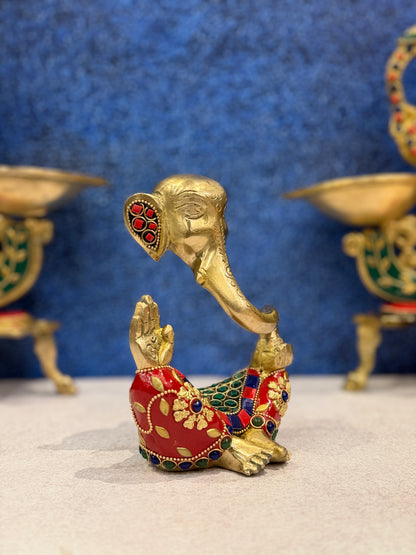Brassaura® Brass Modern Ganesha Statue | Height 6 Inches