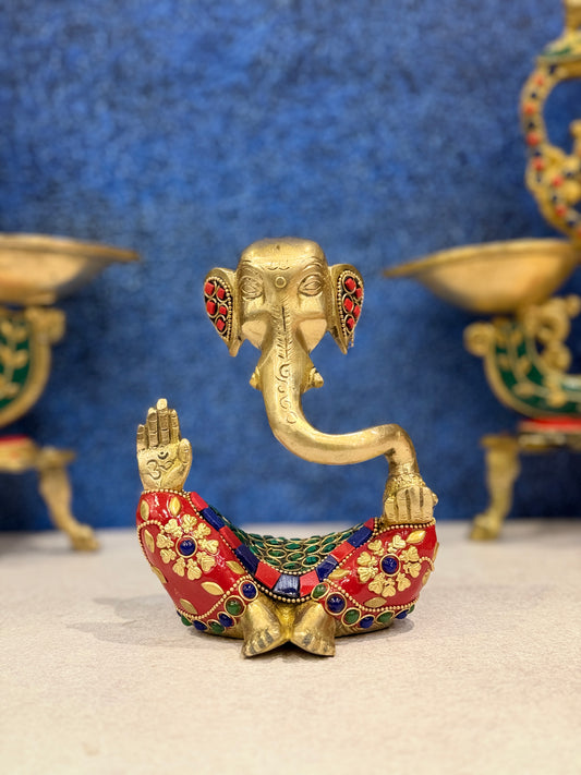 Brassaura® Brass Modern Ganesha Statue | Height 6 Inches