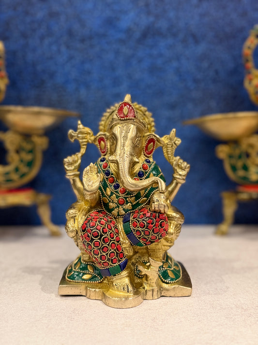 Brassaura® Brass Ganesha Statue | Height 6 Inches