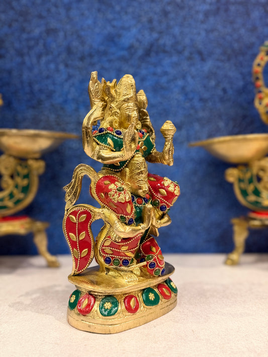 Brassaura® Brass Vishnu Garud Statue | Height 9 Inches