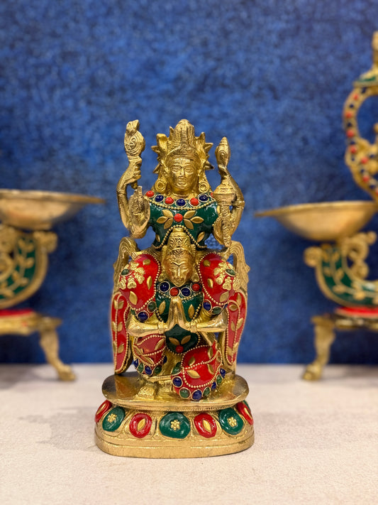 Brassaura® Brass Vishnu Garud Statue | Height 9 Inches