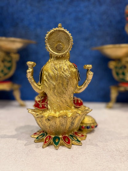 Brassaura® Brass Lakshmi Statue | Height 7 Inches