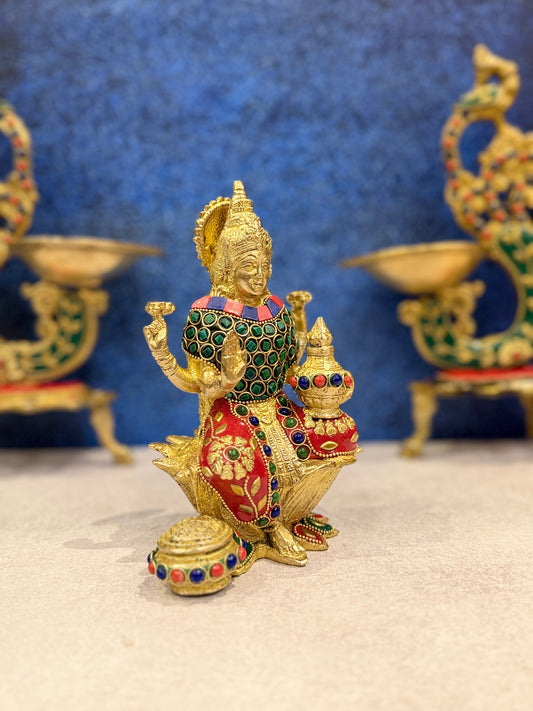 Brassaura® Brass Lakshmi Statue | Height 7 Inches