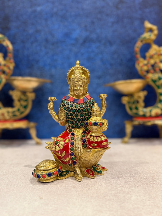 Brassaura® Brass Lakshmi Statue | Height 7 Inches