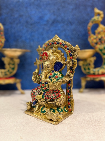 Brassaura® Brass Ganesha Statue | Height 8 Inches