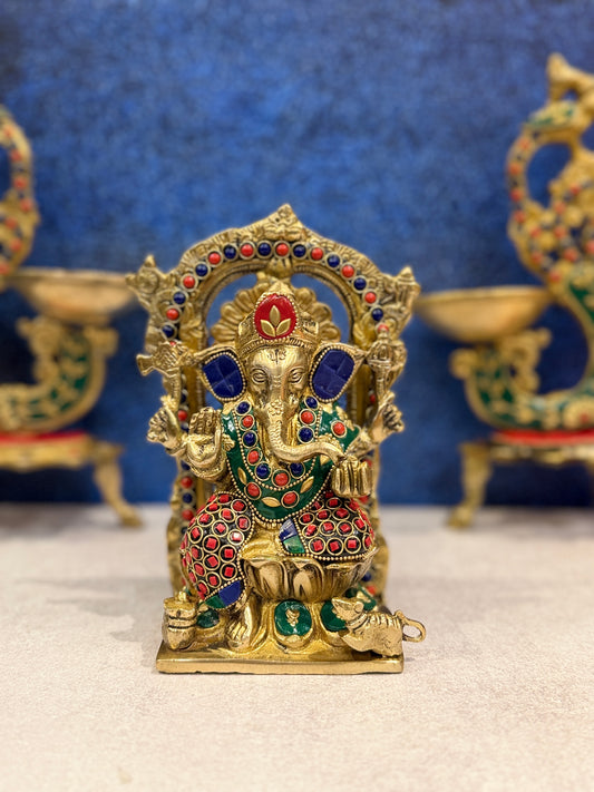 Brassaura® Brass Ganesha Statue | Height 8 Inches
