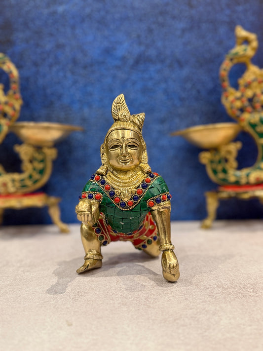 Brassaura® Brass Laddu Gopal Statue | Height 6 Inches