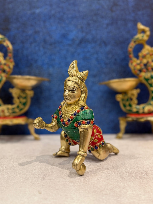 Brassaura® Brass Laddu Gopal Statue | Height 6 Inches