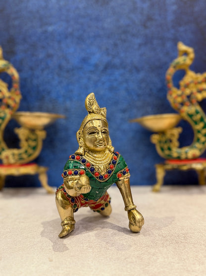 Brassaura® Brass Laddu Gopal Statue | Height 6 Inches