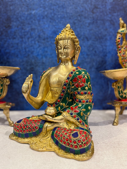 Brassaura® Brass Buddha Statue | Height 10 Inches