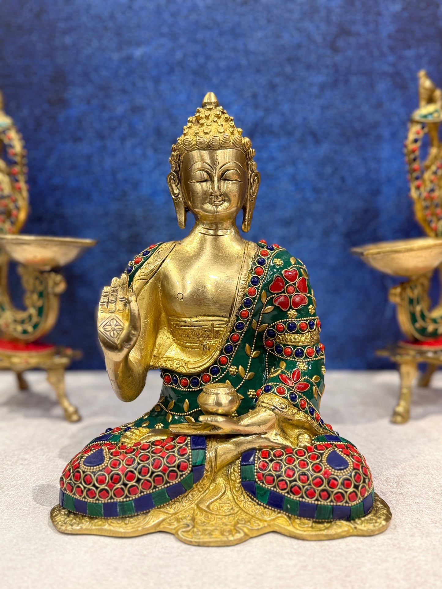 Brassaura® Brass Buddha Statue | Height 10 Inches