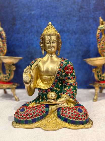 Brassaura® Brass Buddha Statue | Height 10 Inches