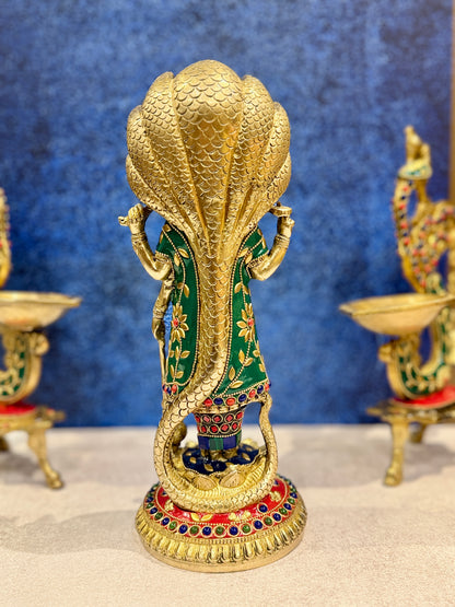 Brassaura® Brass Vishnu Statue | Height 12 Inches