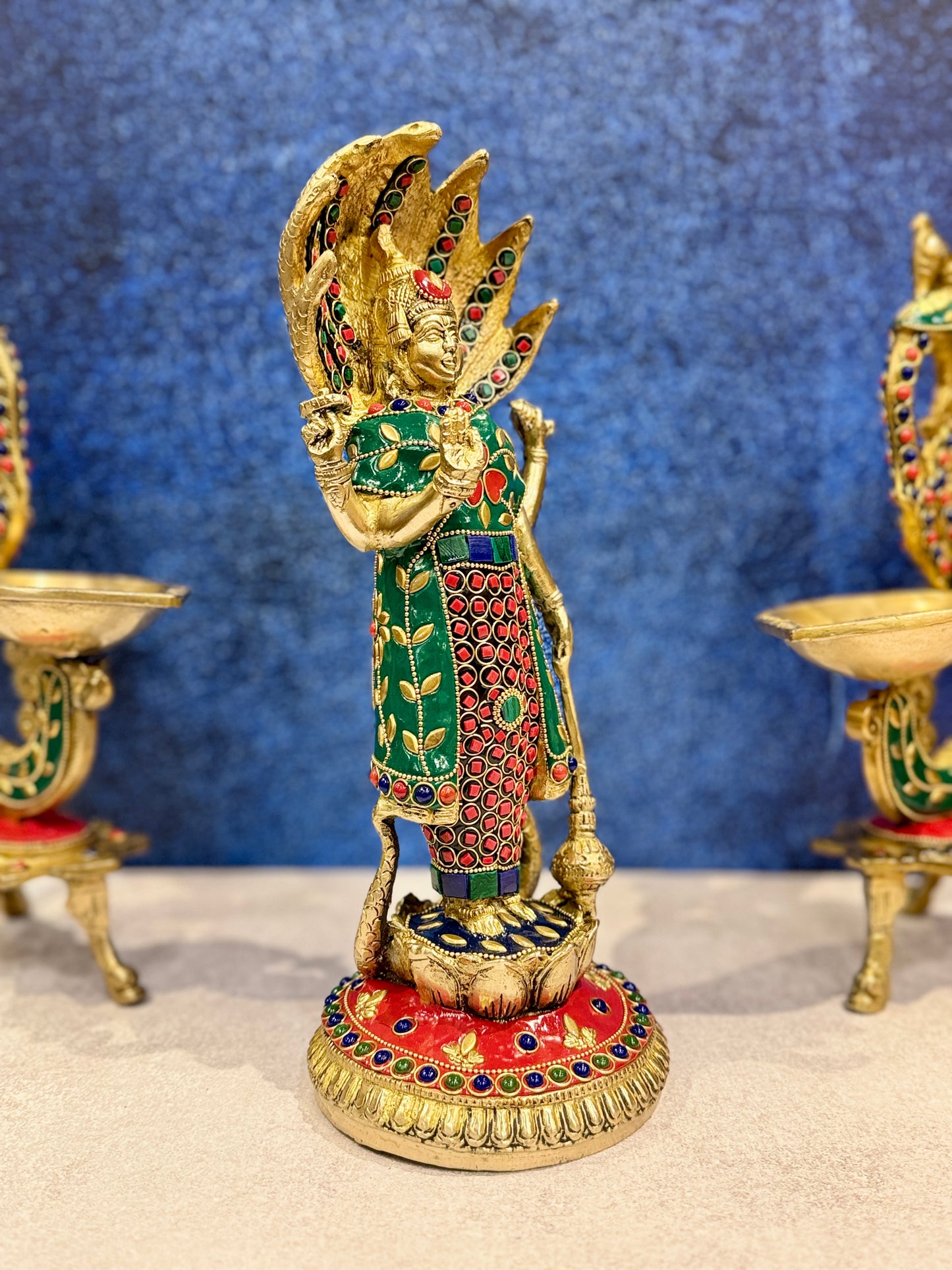 Brassaura® Brass Vishnu Statue | Height 12 Inches