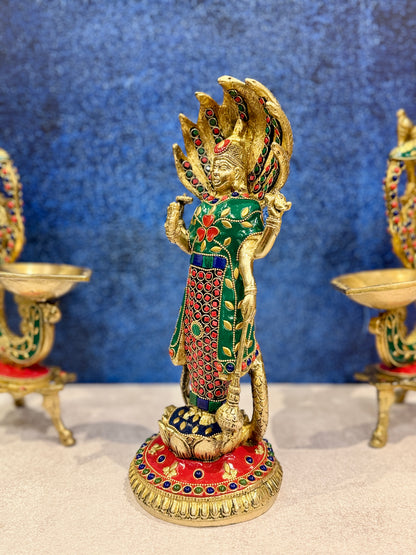 Brassaura® Brass Vishnu Statue | Height 12 Inches