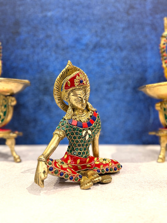 Brassaura® Brass Indar Dev Statue | Height 7 Inches