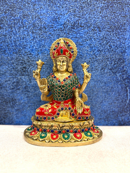 Brassaura® Brass Laxmi Ganesh Statue | Height 9 Inches