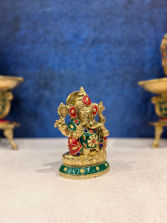 Brassaura® Brass Ganesha Statue | Height 5.5 Inches