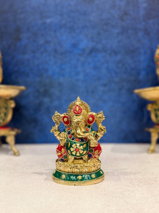 Brassaura® Brass Ganesha Statue | Height 5.5 Inches