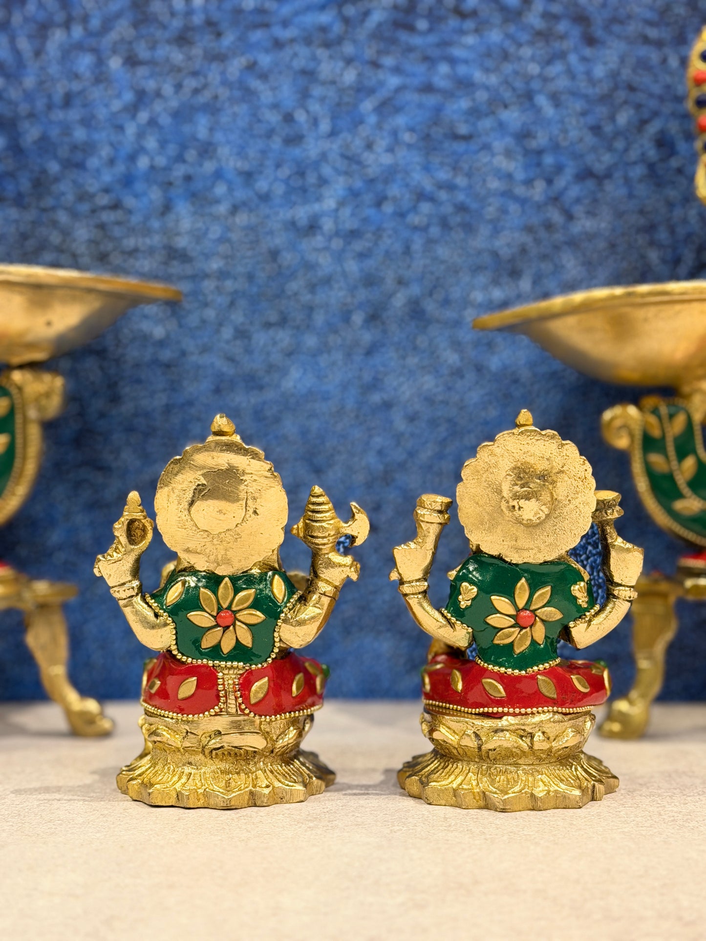 Brassaura® Brass Laxmi Ganesh Statue | Height 5 Inches