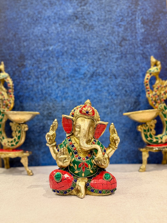 Brassaura® Brass Ganesha Statue | Height 7 Inches