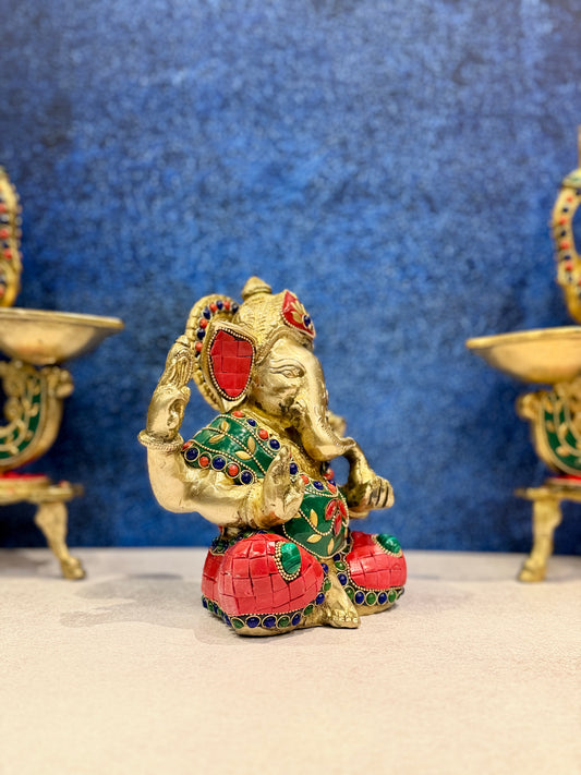 Brassaura® Brass Ganesha Statue | Height 7 Inches