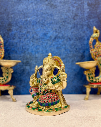 Brassaura® Brass Ganesha Statue | Height 6 Inches
