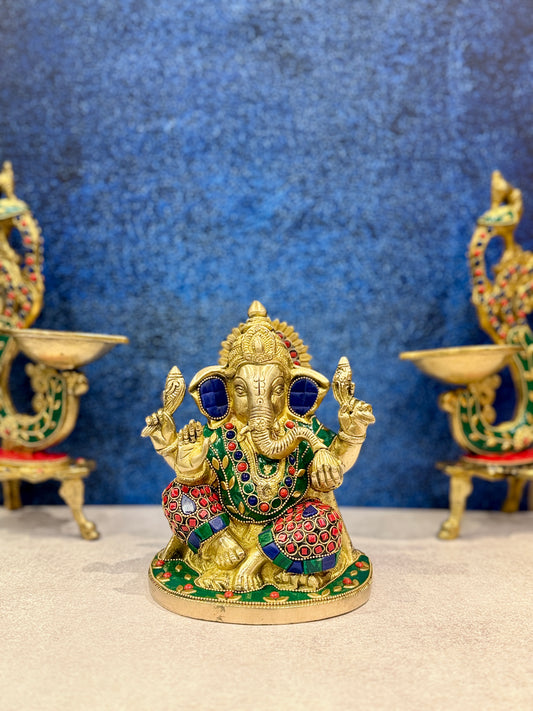 Brassaura® Brass Ganesha Statue | Height 6 Inches
